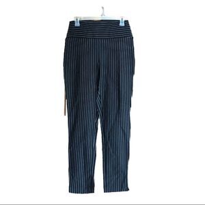 NWT BITTE KAI RAND Wide Waistline Pinstripe Tapered Ankle Pants Size M
